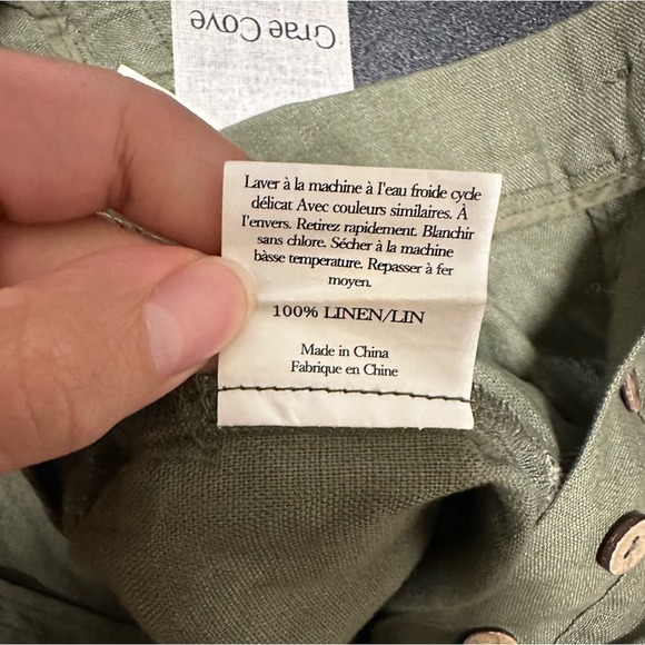 NWT Grae Cove Thalia 100% Linen Button-Fly Palazzo Pants Size Large - Picture 7 of 10